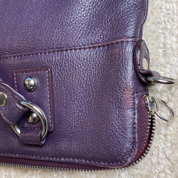 FRANKLIN COVEY Leather Aubergine Crossbody Shoulder Tote Computer iPad Tablet - Picture 16 of 16
